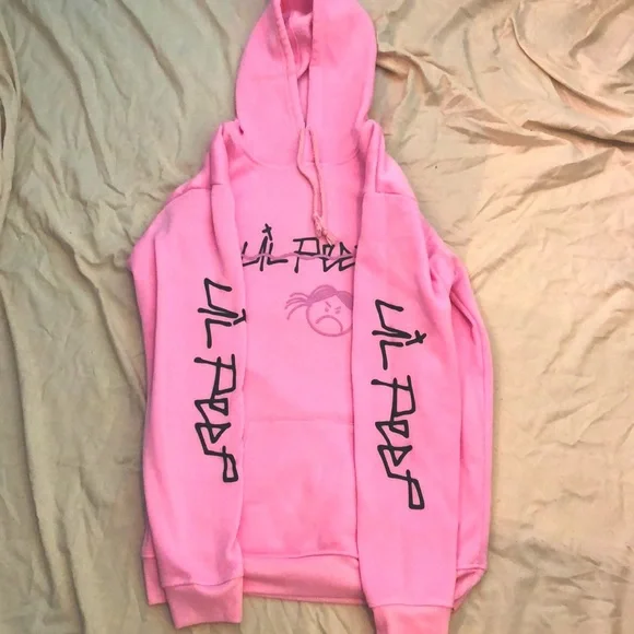 Medium size lil peep hoodie good condition no holes/stains drawstrings are new. - Picture 2 of 2
